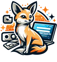 De vos van Martin Van Parys bij een laptop: het logo voor digitalisering.